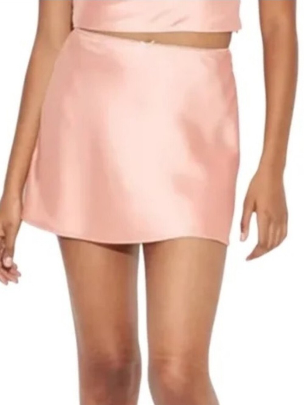 Women's Satin Mini Skirt - Wild Fable Peach Orange M